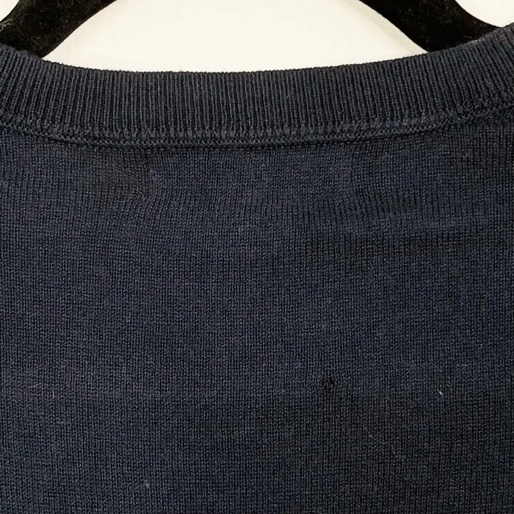 Banana Republic Cotton V Neck Sweater Navy Blue L
